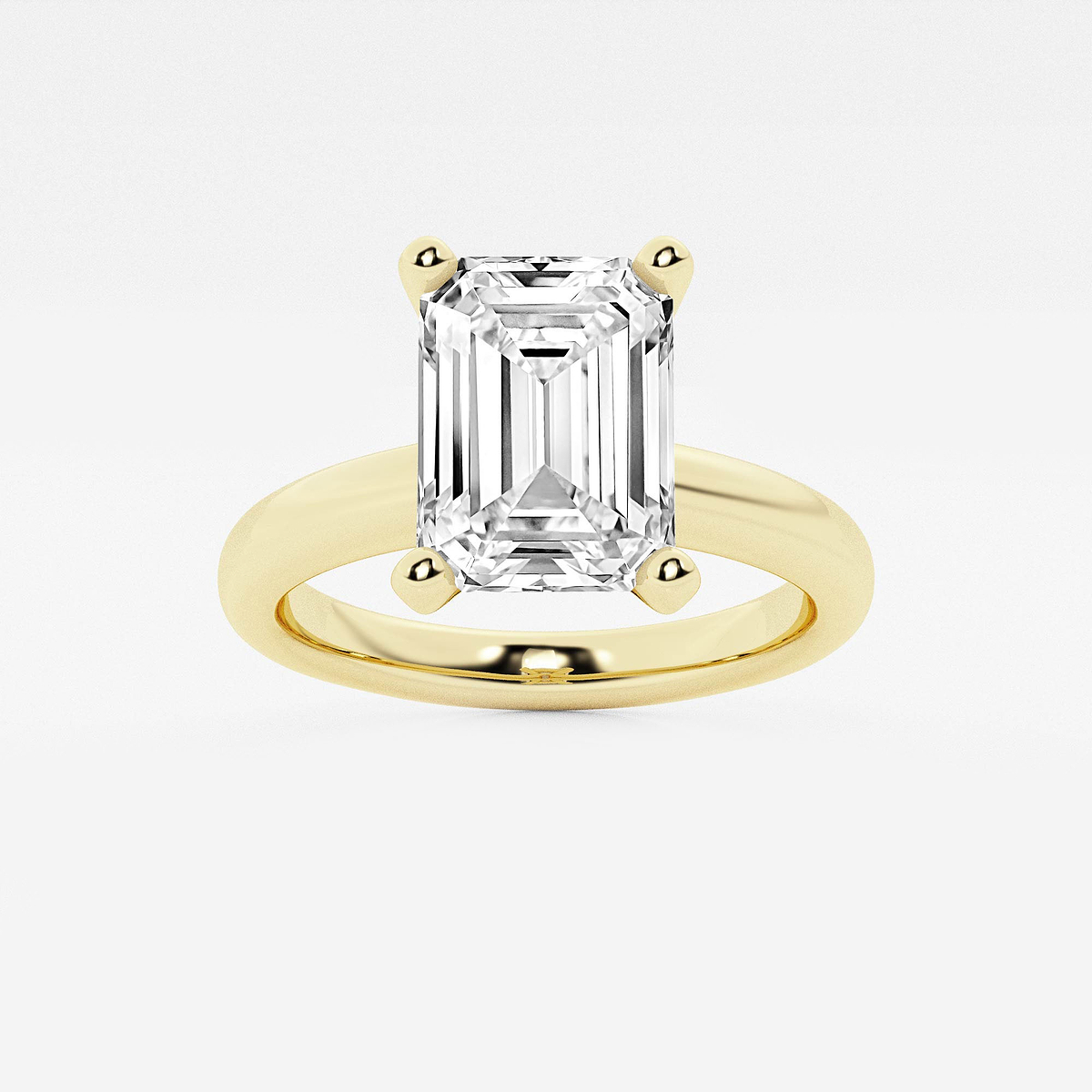 3 ctw Emerald Lab Grown Diamond Solitaire Engagement Ring